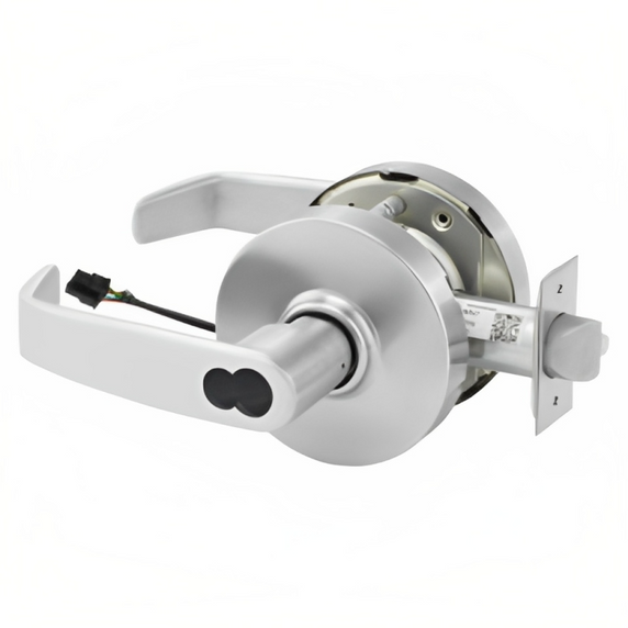 Sargent 2860-10G71-12V Electromechanical Cylindrical Lever Lock (Fail Secure), Accepts Large Format IC Core (LFIC)