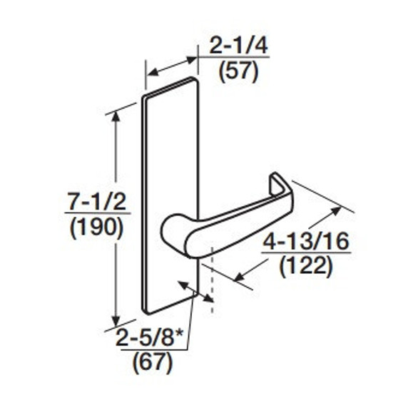 Corbin Russwin ML20906 NSM SEC Fail Secure Mortise Electrified Lock, Outside Cylinder Override