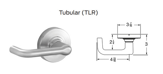 Schlage ND10S TLR Heavy Duty Passage Lever Lock, Tubular Style