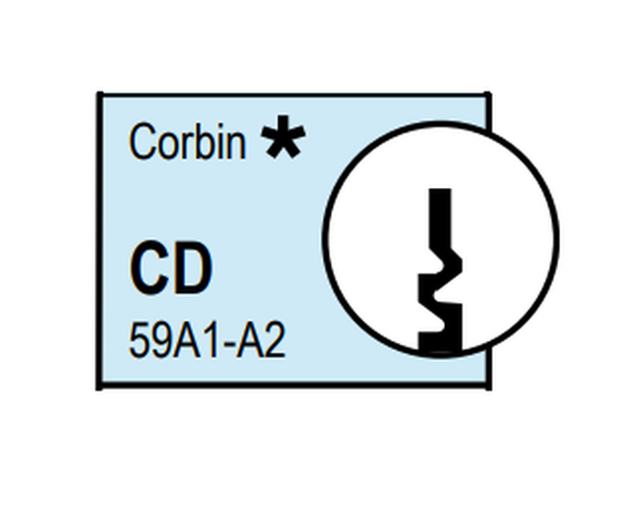 Kaba Ilco 15395CD-KD Cylindrical Knob and Lever Lock Cylinder, Corbin Russwin 59A1-59A2 Keyway, Keyed Different