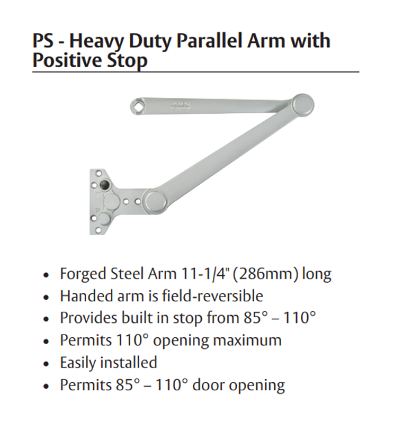 Sargent 1431-PS Powerglide Door Closer, Heavy Duty Parallel Arm w/ Positive Stop