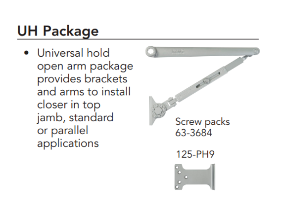 Sargent 351-UH Powerglide Door Closer, Universal Hold Open Arm