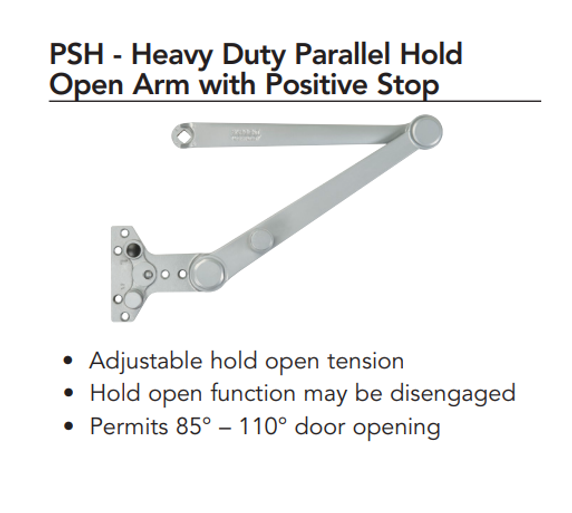 Sargent 281-PSH Powerglide Cast Iron Door Closer, Heavy Duty Parallel Hold Open Arm w/ Positive Stop