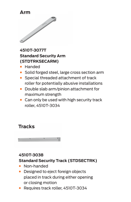 LCN 4511T-STD 689 High Security Standard Arm Track Door Closer, Size 1, Aluminum Painted
