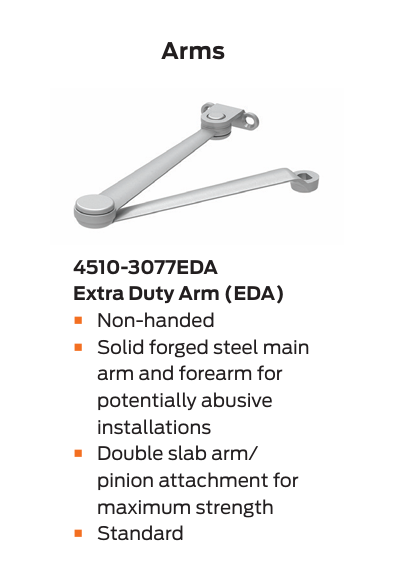 LCN 4511-EDA 689 High Security Door Closer w/ Extra Duty Arm, Aluminum Painted