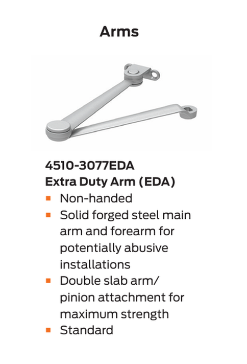 LCN 4511-EDA 689 High Security Door Closer w/ Extra Duty Arm, Aluminum Painted
