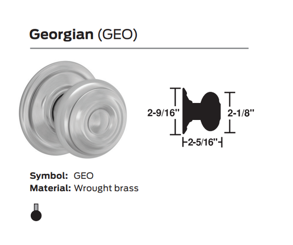 Schlage A80PD GEO Storeroom Cylindrical Lock, Georgian Knob