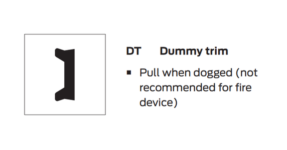 Von Duprin 386DT Dummy Pull Trim