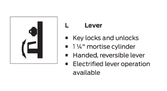Von Duprin 360L-07 Lever Trim for 33A/35A Series Devices
