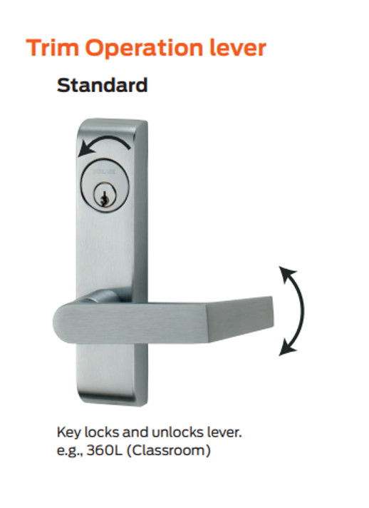 Von Duprin 360L-18 Lever Trim for 33A/35A Series Devices