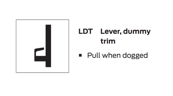 Von Duprin 360L-DT-18 Dummy Lever Trim for 33A/35A Series Exit Devices