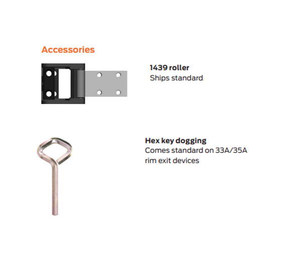 Von Duprin EL33AEO Narrow Stile Rim Exit Device, Electric Latch Retraction