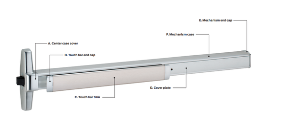 Von Duprin 35ANL Rim Exit Device with 386NL Trim