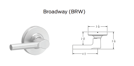 Schlage ND25D BRW Heavy Duty Exit Lever Lock, Broadway Style