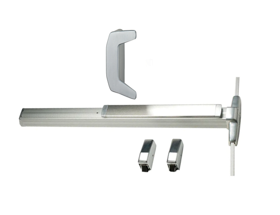 Von Duprin QEL3327ADT Surface Vertical Rod Exit Device with 386DT Trim, Quiet Electric Latch Retraction