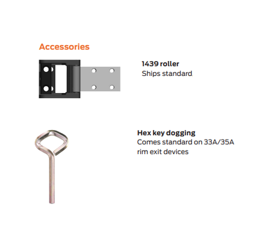 Von Duprin RXQEL35AEO Narrow Stile Rim Exit Device, Quiet Electric Latch Retraction, Request to Exit