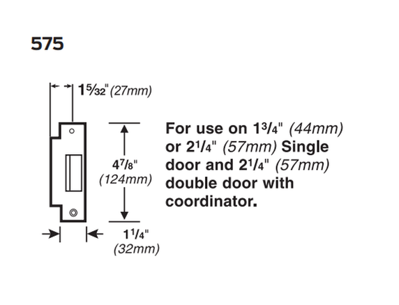 Von Duprin 5575EO Mortise Crossbar Exit Device, Exit Only