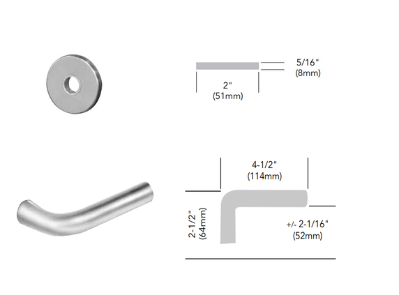 Sargent TR-8237 LNW Classroom Mortise Trim Pack, LN Rose, W Lever