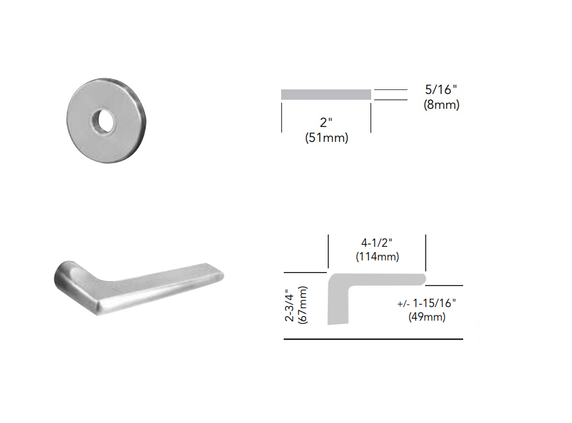 Sargent TR-8237 LNF Classroom Mortise Trim Pack, LN Rose, F Lever