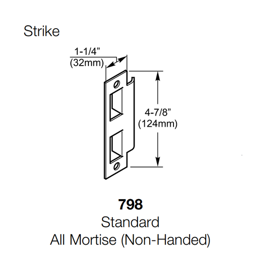 Yale 7130-L8 Wide Stile Mortise Exit Device, Classroom Function