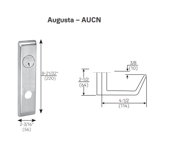 Yale AUCN8801FL Passage Mortise Lever Lock, Augusta Style