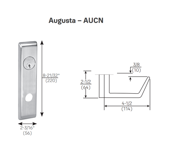 Yale AUCN8807FL Entry Mortise Lever Lock, Augusta Style