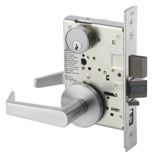 Accentra (Yale) AUR8827FL 626 Hotel/Motel Mortise Lever Lock, Augusta Style, Satin Chrome Finish