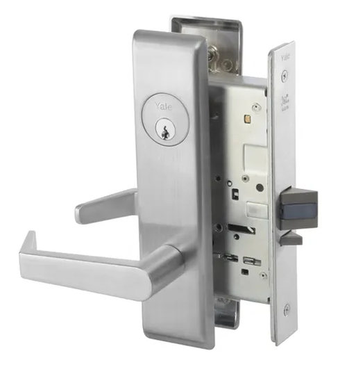 Accentra (Yale) AUCN8890FL 626 Fail Safe Mortise Electrified Lever Lock, Augusta Style, Satin Chrome Fiinish