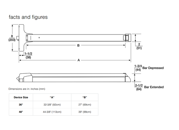 Yale 2100F Fire Rated Rim Exit Device