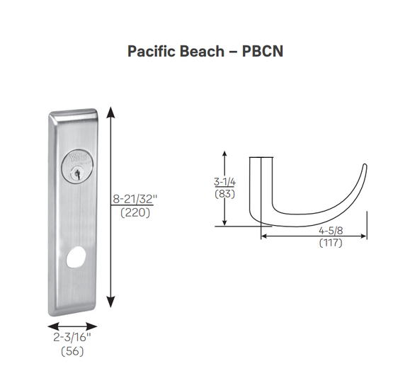 Yale PBCN8808FL TRIM PACK Classroom Mortise Trim Pack