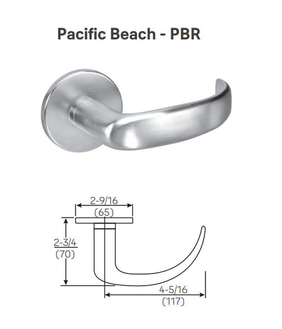 Yale PBR8820FL TRIM PACK Hotel Guest Mortise Trim Pack