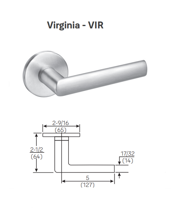 Yale VIR8867FL TRIM PACK Dormitory or Exit Mortise Trim Pack