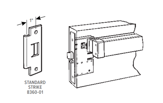 Adams Rite 8312A Life-Safety Mortise Exit Device, Bevel Faceplate Satin Aluminum Clear Anodized w/ Alarm