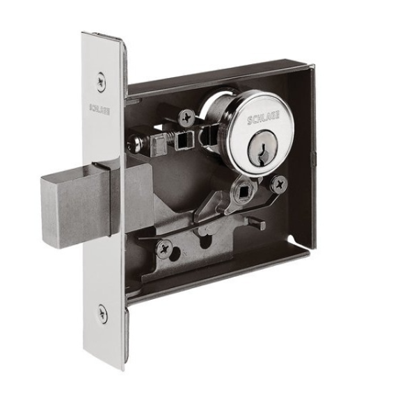 Schlage L496J Small Case Mortise Deadbolt w/ "OCCUPIED" Indicator, Accepts Large Format IC Core (LFIC)
