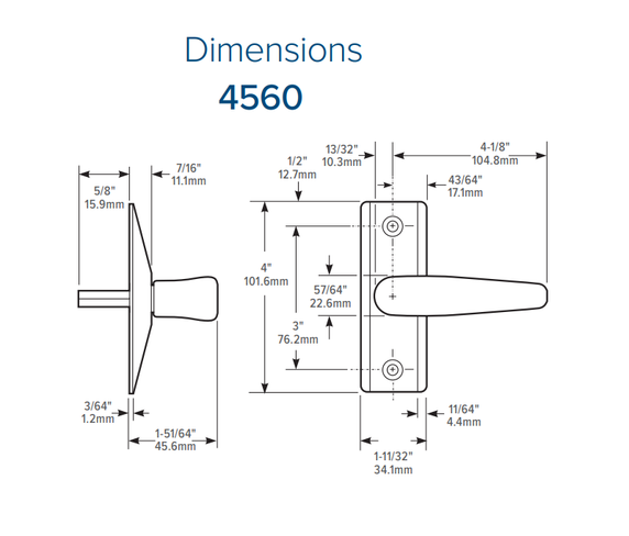 Adams Rite 4560 Deadlatch Lever Handle