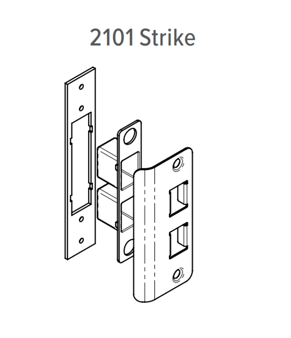 Adams Rite 2190-311-101 Dual Force Interconnected Deadbolt/Deadlatch w/ Trim Set - Curve Lever, Flat Strike, 1-1/8" Backset