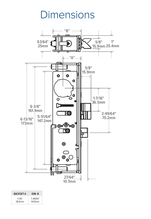 Adams Rite 4300-30 Steel Hawk Electrified Deadlatch w/ 1-1/8" Backset