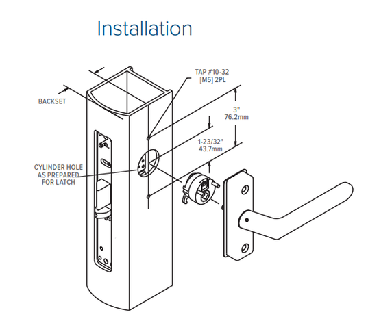 Adams Rite 4568 Flat Euro Lever Trim without Return