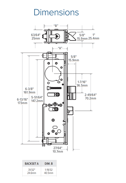 Adams Rite 4300-40 Steel Hawk Electrified Deadlatch w/ 1-1/2" Backset