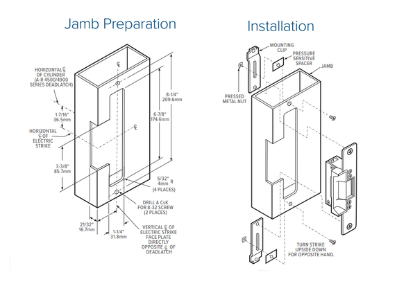 Adams Rite 7130 Electric Strike, Flat Faceplate w/ Radius Corners for Aluminum Jamb