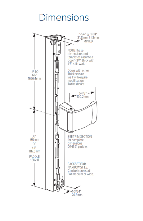 Adams Rite 4781 Two-Point Deadlatch with Paddle