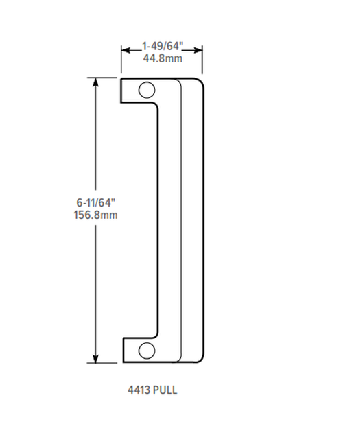 Adams Rite 4413-02 Grip Pull for 4189, 4190 Flush Locksets