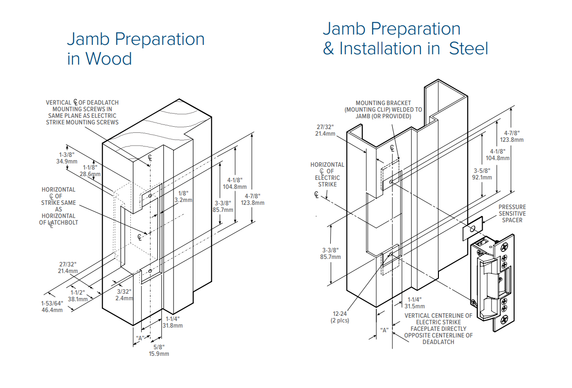 Adams Rite 7170 Electric Strike, Flat Faceplate w/ Square Corners for Hollow Metal or Wood Jamb