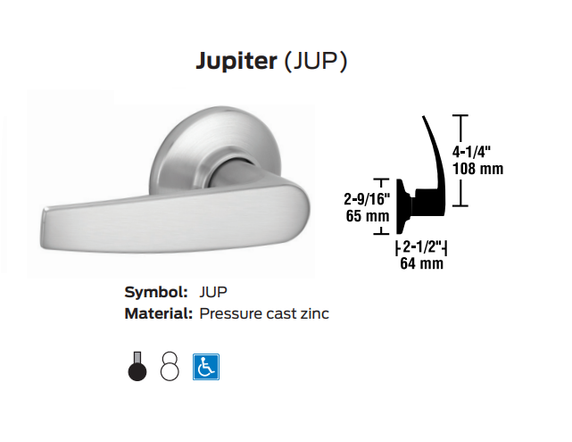 Schlage S40D JUP Privacy Lever Lock, Jupiter Style