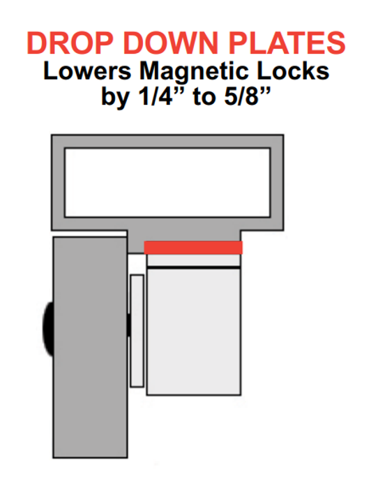 Alarm Controls AM3300 1/2" Drop Down Plates for Single Locks - 600 lbs., Aluminum Finish