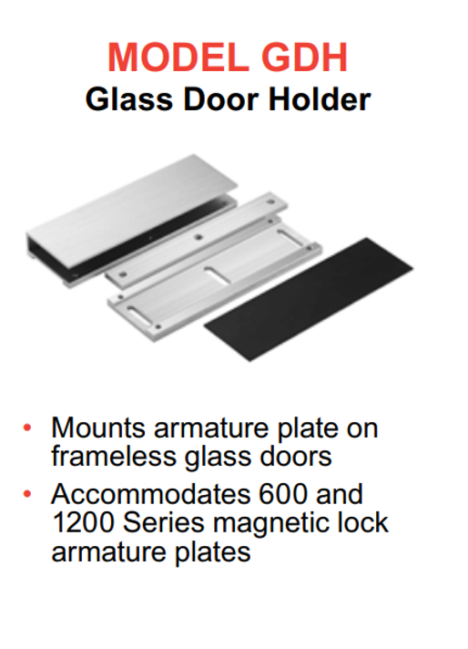 Alarm Controls GDH Glass Door Holder for 600 and 1200 Series Magnetic Locks