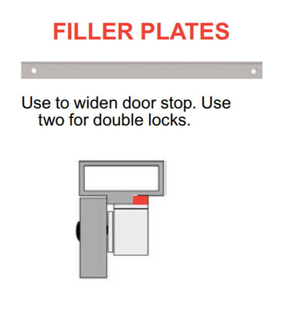 Alarm Controls AM6361 1/2" Filler Plate for all 600, 1200 Series Magnetic Locks, Aluminum Finish