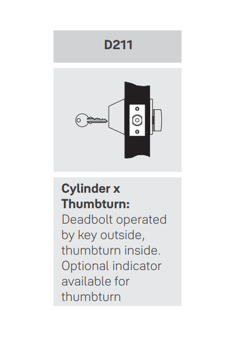 Accentra (Yale) B-D211 Single Cylinder Deadbolt, Accepts SFIC, 2-3/8" Backset