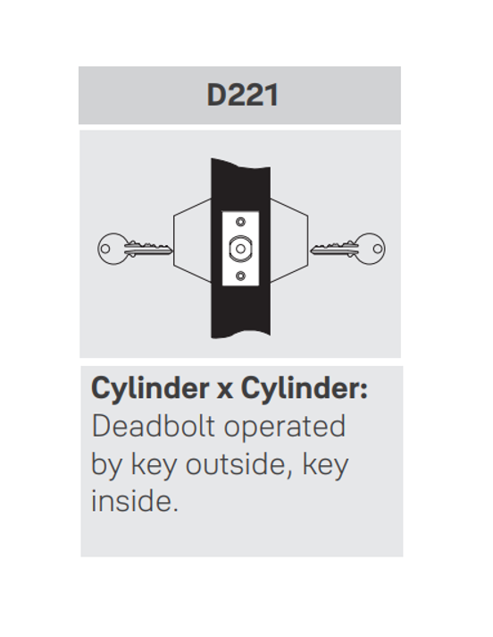 Yale B-D221 Double Cylinder Deadbolt, Accepts SFIC, 2-3/8" Backset