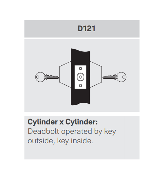 Yale B-D121 Double Cylinder Deadbolt, Accepts SFIC, 2-3/8" Backset